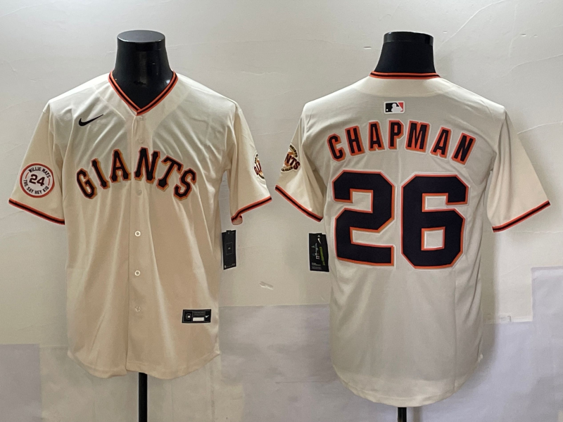 Men 2025 San Francisco Giants #26 Chapman cream Nike MLB Jersey style 30